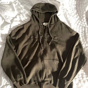 Brown Zip-Up Hoodie